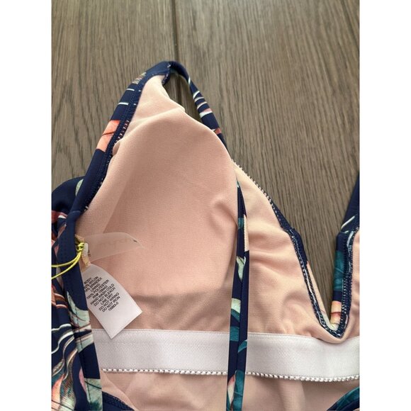 NWT Womens  Floral One-Piece Swimsuit With Adjustable Straps & Removable Cups - - Picture 8 of 9